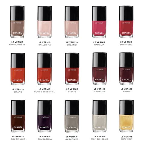 Chanel nail polish colour chart